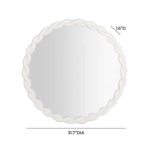 Agnes Cream Round Mirror Model: TOV-C68813