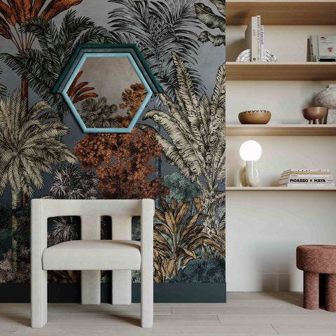 Lally Aqua Velvet Prism Wall Mirror Model: TOV-C68835