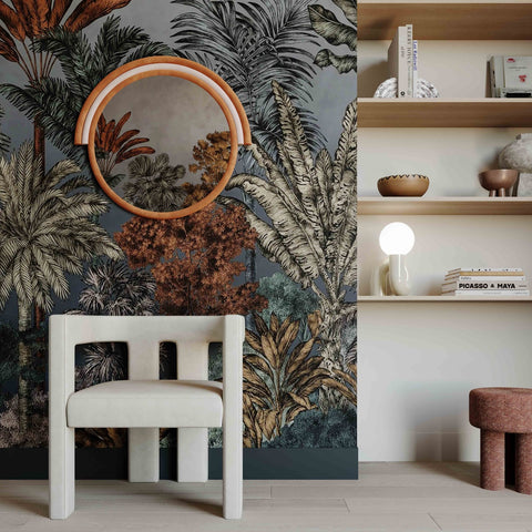 Lally Terracotta Velvet Round Wall Mirror Model: TOV-C68836