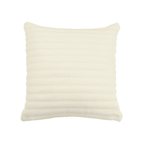 Furry Cream Vegan Fur Square Accent Pillow Model: TOV-C68933
