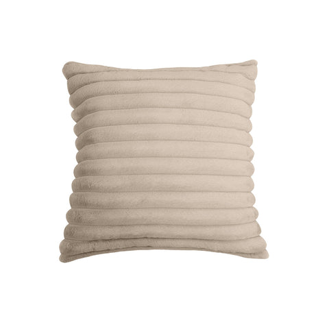 Furry Taupe Vegan Fur Square Accent Pillow Model: TOV-C68934