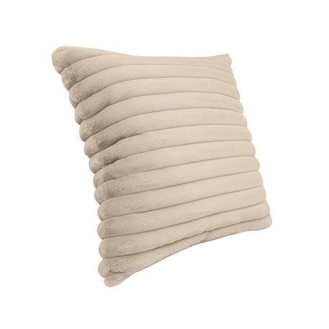 Furry Taupe Vegan Fur Square Accent Pillow Model: TOV-C68934