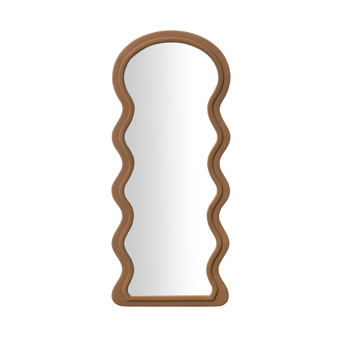 Rhodes Cinnamon Velvet 70" Floor Mirror Model: TOV-C68955