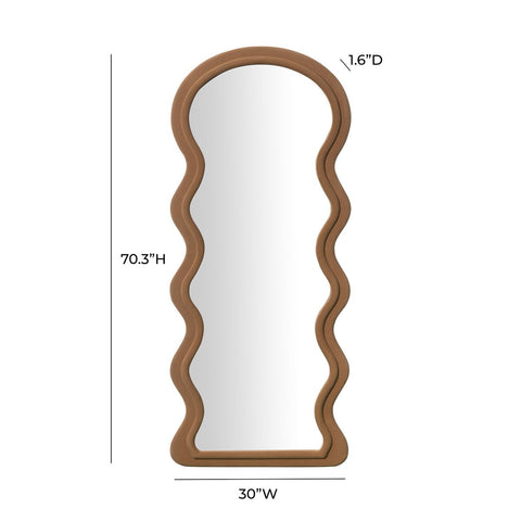 Rhodes Cinnamon Velvet 70" Floor Mirror Model: TOV-C68955