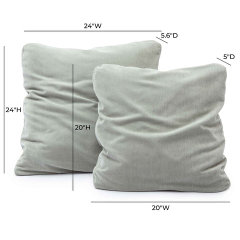 Tipsy Mint Green Upcycled Chenille 20" x 20" Square Floppy Pillow Model: TOV-C69142