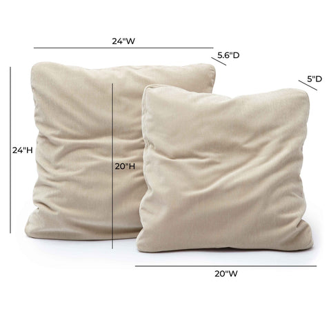 Tipsy Taupe Upcycle Chenille 24" x 24" Square Floppy Pillow Model: TOV-C69147