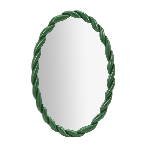 Agnes Forest Green Glossy Oval Mirror Model: TOV-C69153