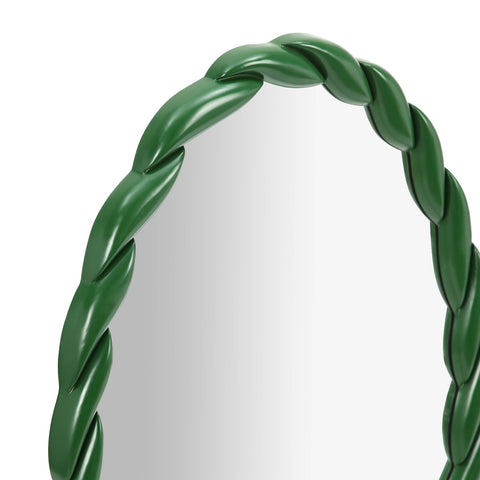 Agnes Forest Green Glossy Oval Mirror Model: TOV-C69153