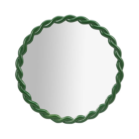 Agnes Forest Green Glossy Round Mirror Model: TOV-C69154