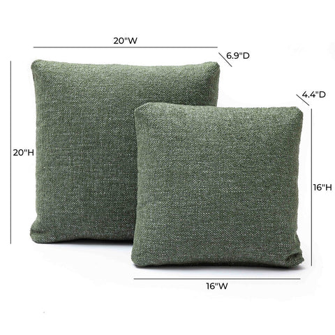 Malolo Green Basketweave 20" Square Vegan-Down Pillow Model: TOV-C69264