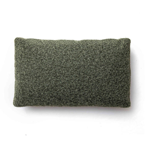 Malolo Green Long Mohair 20"x12" Rectangular Vegan-Down Pillow Model: TOV-C69271