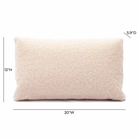 Malolo Rose-Tan Long Mohair 20"x12" Rectangular Vegan-Down Pillow Model: TOV-C69274