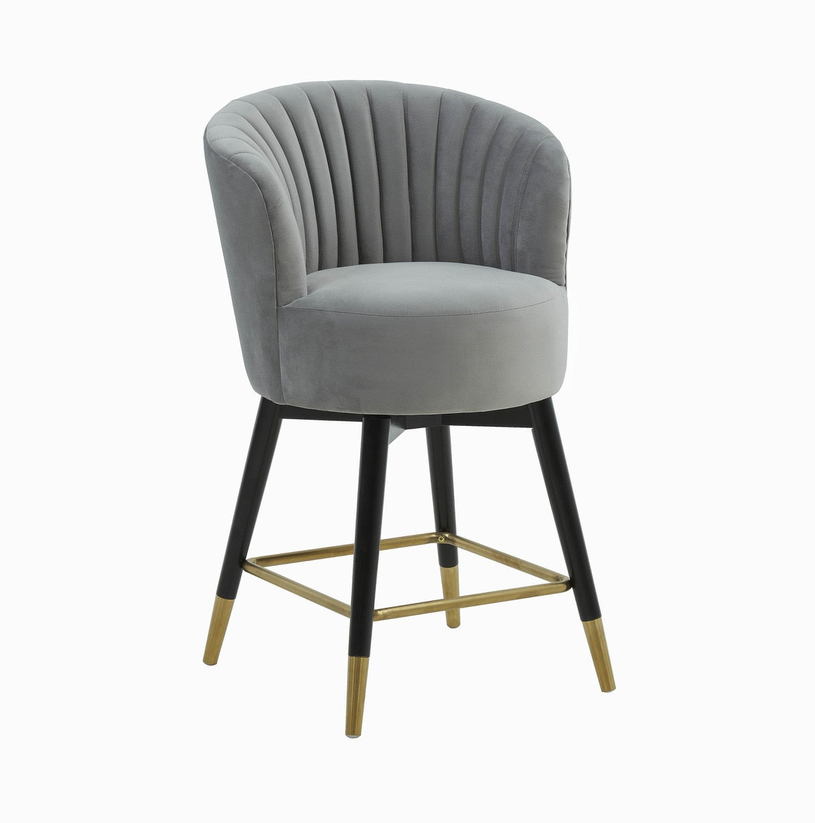Liana Grey Velvet Swivel Stool by Inspire Me! Home Decor Model: TOV-CS2054