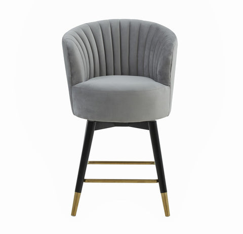 Liana Grey Velvet Swivel Stool by Inspire Me! Home Decor Model: TOV-CS2054