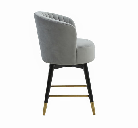 Liana Grey Velvet Swivel Stool by Inspire Me! Home Decor Model: TOV-CS2054