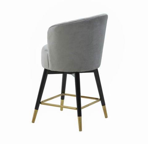 Liana Grey Velvet Swivel Stool by Inspire Me! Home Decor Model: TOV-CS2054