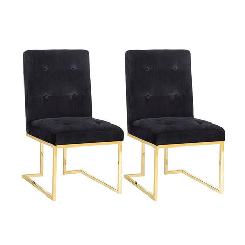 Akiko Black Velvet Chair - Set of 2 Model: TOV-D2052