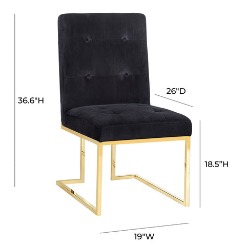 Akiko Black Velvet Chair - Set of 2 Model: TOV-D2052