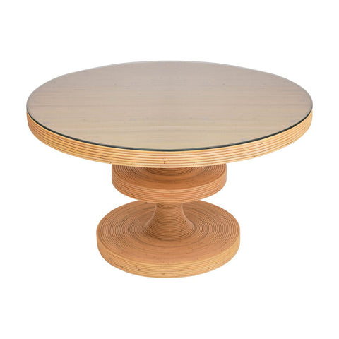 Apollonia Natural Rattan 51" Round Dining Table Model: TOV-D21021