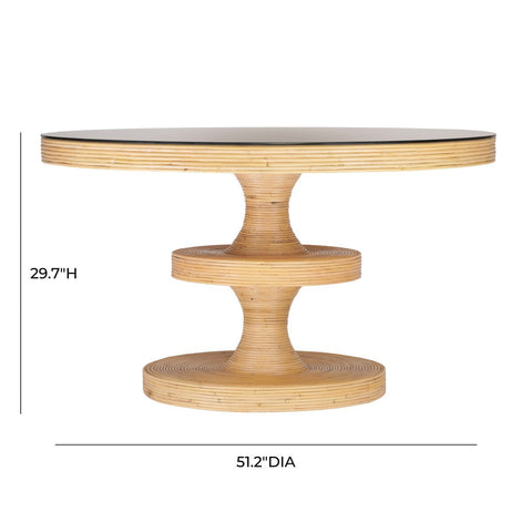 Apollonia Natural Rattan 51" Round Dining Table Model: TOV-D21021