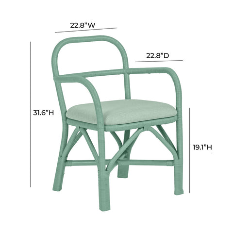 Ginny Green Rattan Dining Chair Model: TOV-D21022