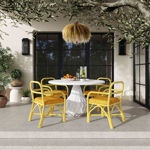 Ginny Yellow Rattan Dining Chair Model: TOV-D21023