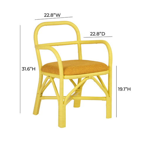 Ginny Yellow Rattan Dining Chair Model: TOV-D21023