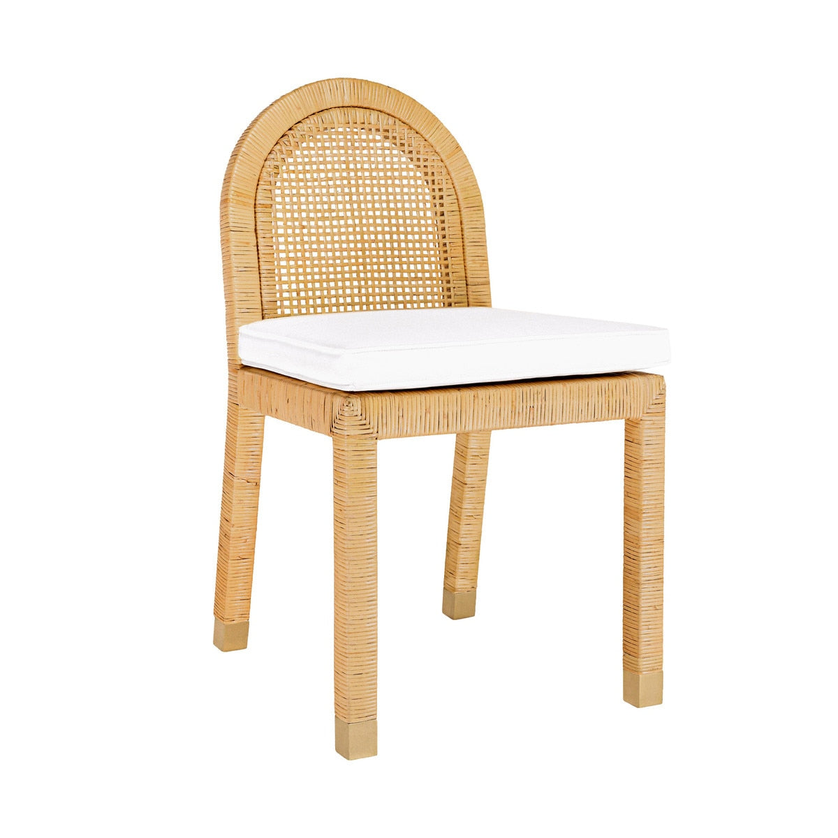 Amara Natural Rattan and Performance Fabric Arched Back Dining Chair Model: TOV-D21026