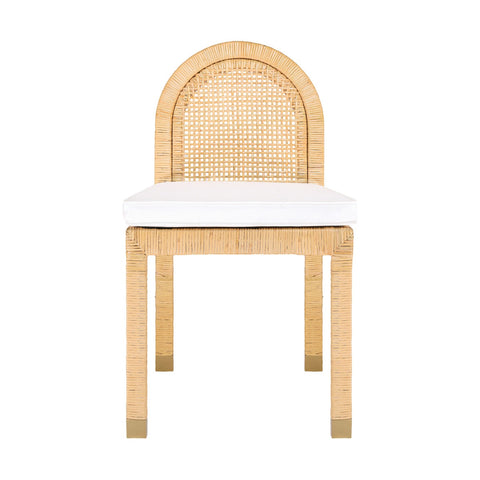 Amara Natural Rattan and Performance Fabric Arched Back Dining Chair Model: TOV-D21026