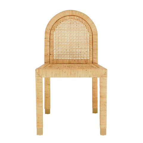 Amara Natural Rattan and Performance Fabric Arched Back Dining Chair Model: TOV-D21026