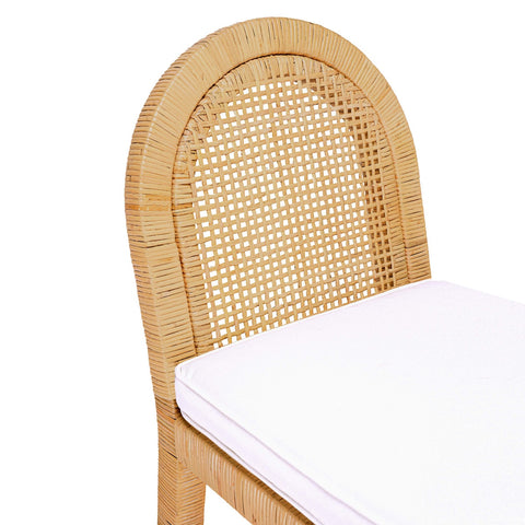 Amara Natural Rattan and Performance Fabric Arched Back Dining Chair Model: TOV-D21026