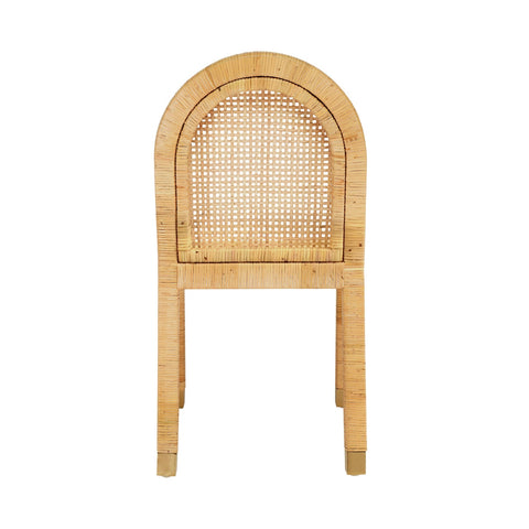 Amara Natural Rattan and Performance Fabric Arched Back Dining Chair Model: TOV-D21026