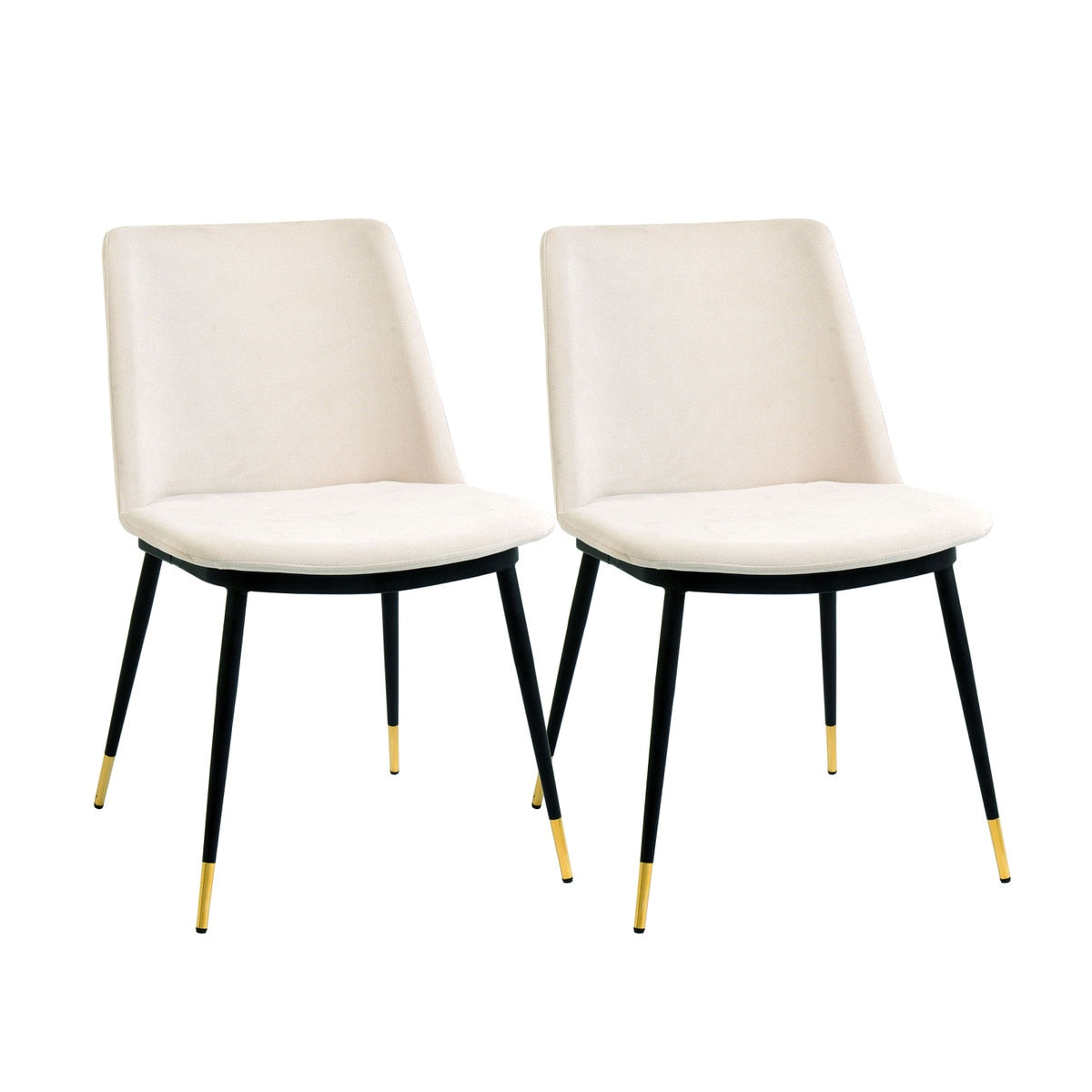 Evora Cream Velvet Chair - Gold Legs - Set of 2 Model: TOV-D4327