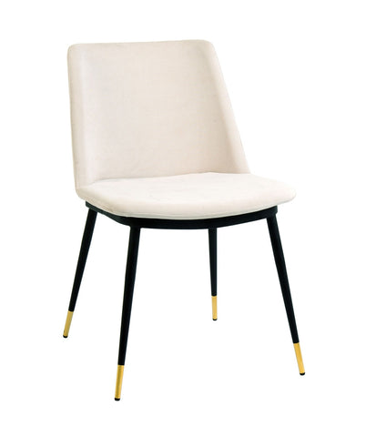 Evora Cream Velvet Chair - Gold Legs - Set of 2 Model: TOV-D4327