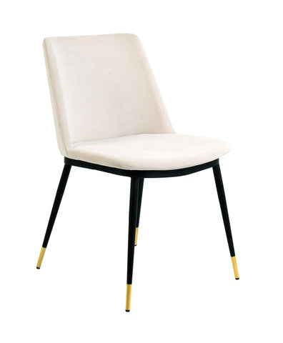 Evora Cream Velvet Chair - Gold Legs - Set of 2 Model: TOV-D4327