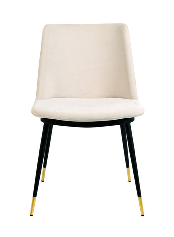 Evora Cream Velvet Chair - Gold Legs - Set of 2 Model: TOV-D4327