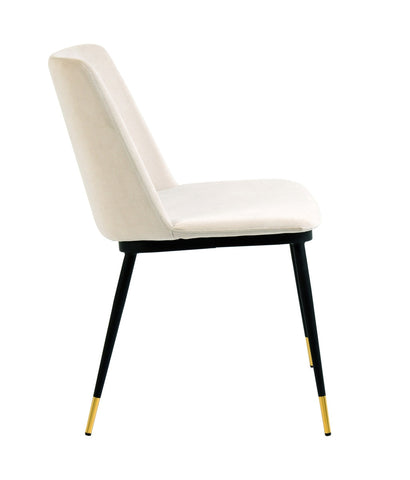 Evora Cream Velvet Chair - Gold Legs - Set of 2 Model: TOV-D4327