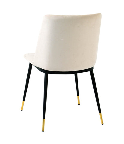Evora Cream Velvet Chair - Gold Legs - Set of 2 Model: TOV-D4327