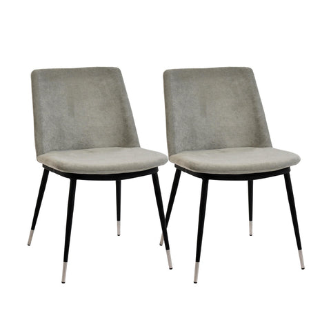 Evora Grey Velvet Chair - Silver Legs - Set of 2 Model: TOV-D4328