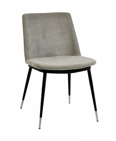 Evora Grey Velvet Chair - Silver Legs - Set of 2 Model: TOV-D4328