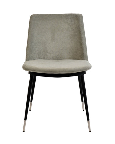 Evora Grey Velvet Chair - Silver Legs - Set of 2 Model: TOV-D4328