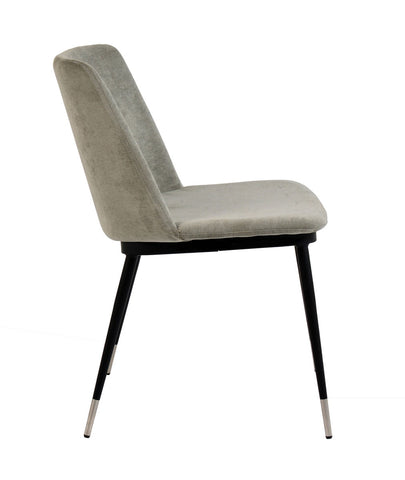 Evora Grey Velvet Chair - Silver Legs - Set of 2 Model: TOV-D4328