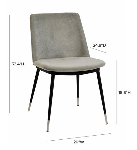 Evora Grey Velvet Chair - Silver Legs - Set of 2 Model: TOV-D4328