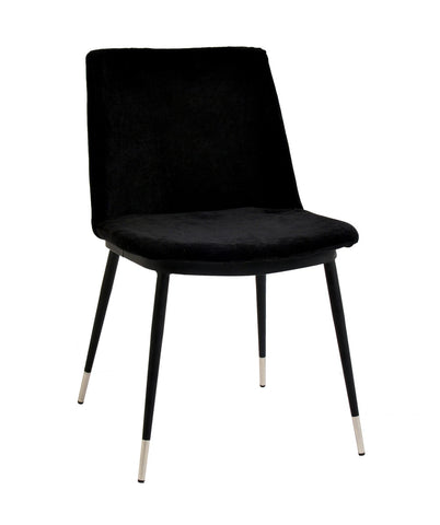 Evora Black Velvet Chair - Silver Legs - Set of 2 Model: TOV-D4329