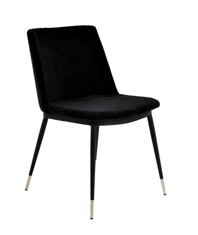 Evora Black Velvet Chair - Silver Legs - Set of 2 Model: TOV-D4329