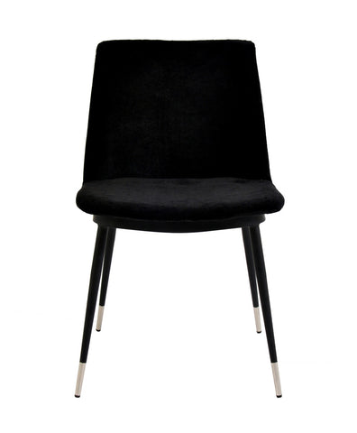 Evora Black Velvet Chair - Silver Legs - Set of 2 Model: TOV-D4329