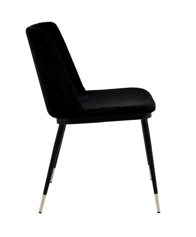 Evora Black Velvet Chair - Silver Legs - Set of 2 Model: TOV-D4329