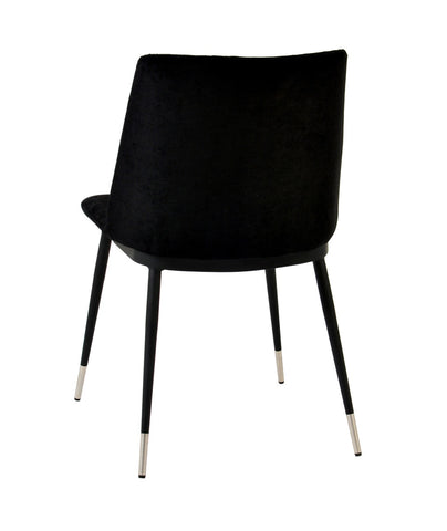 Evora Black Velvet Chair - Silver Legs - Set of 2 Model: TOV-D4329