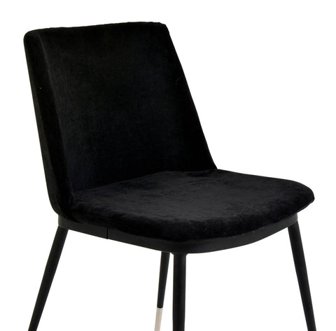 Evora Black Velvet Chair - Silver Legs - Set of 2 Model: TOV-D4329
