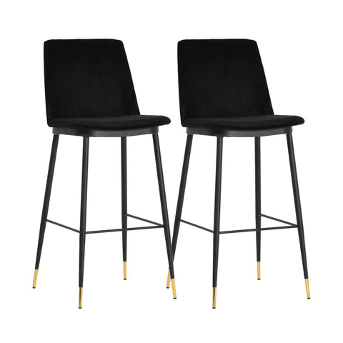 Evora Black Velvet Counter Stool (Set of 2) Model: TOV-D4333